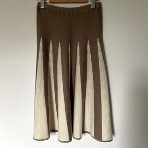 Vintage Brown and Cream Knit Skirt